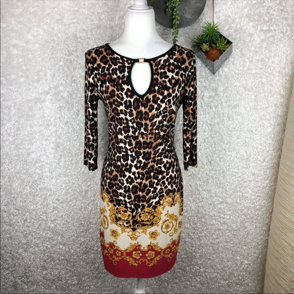 Boston Proper Regal Leopard Print Dress | S - Picture 2 of 7